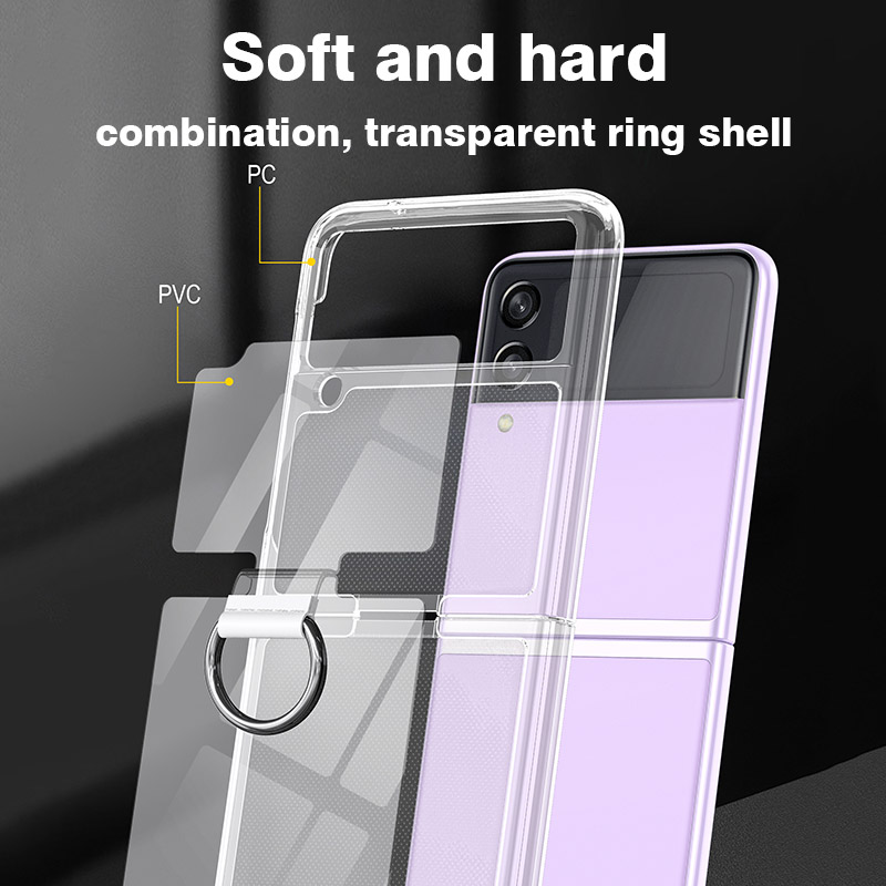 Phone Ring Holder - Shockproof Transparent Case For Samsung Galaxy