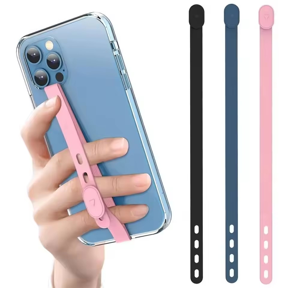 Phone Accessories Pouch - Portable Silicone Phone Strap Adjustable Anti-lost