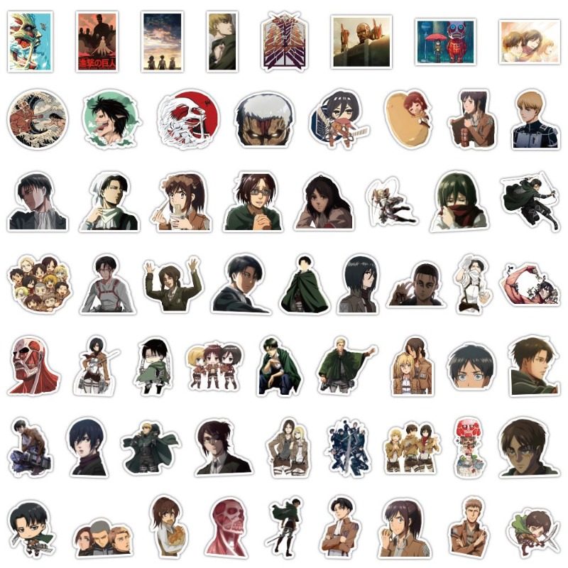 Waterproof Phone Bag - 60Pcs Attack on Titan Anime Stickers