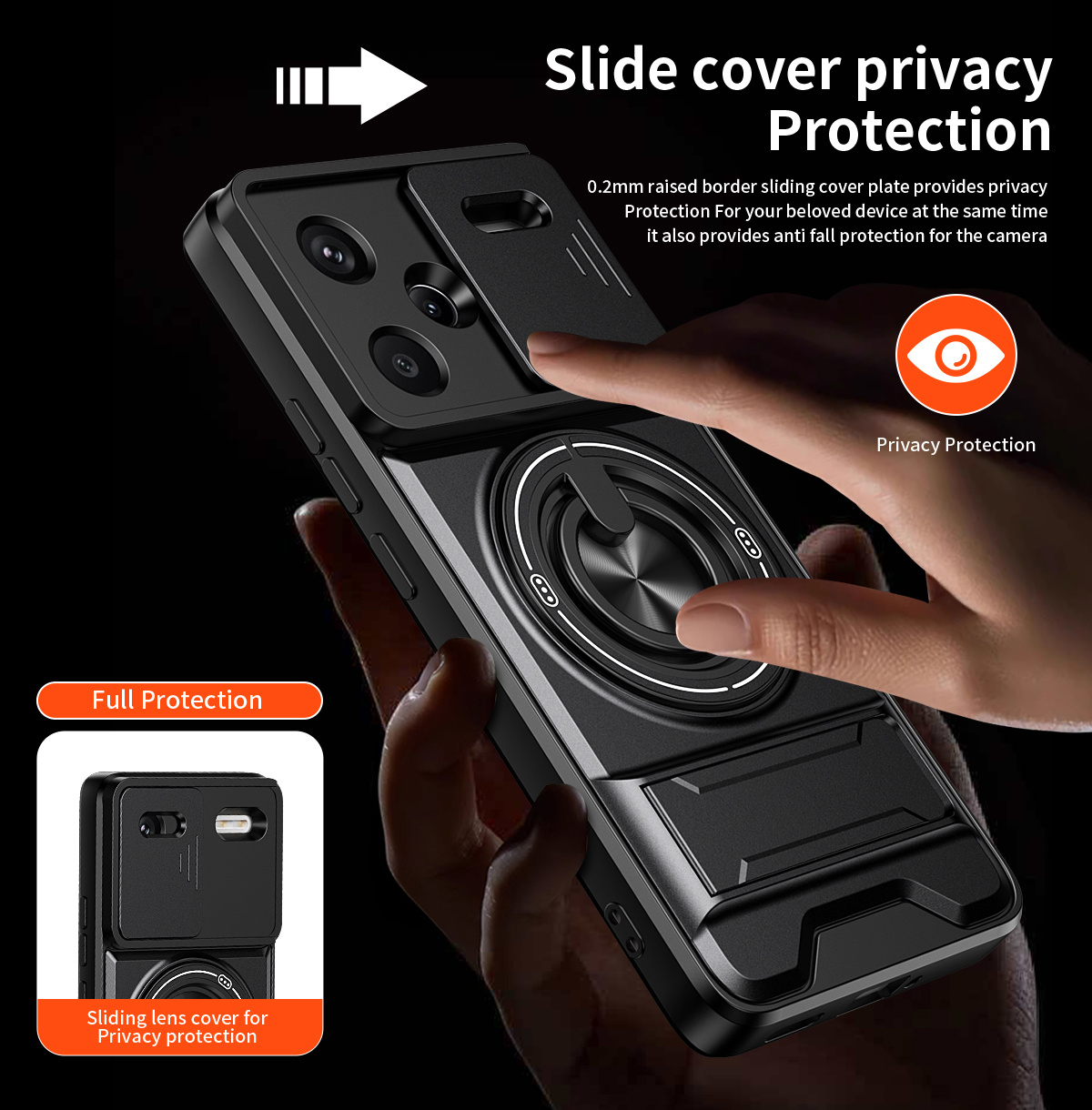Lens Slide Camera Phone Case f - огляд і ціна Phone Ring Holder